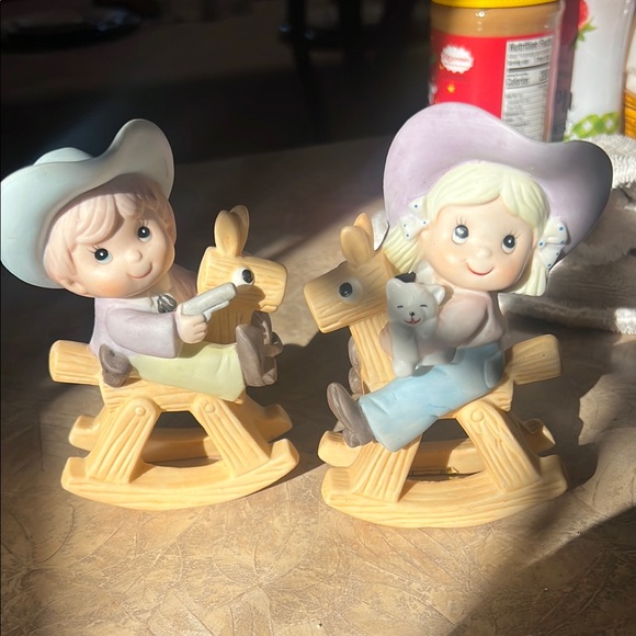 Tan and Blue Rocking Horse Dolls with Accessories - Picture 1 of 7